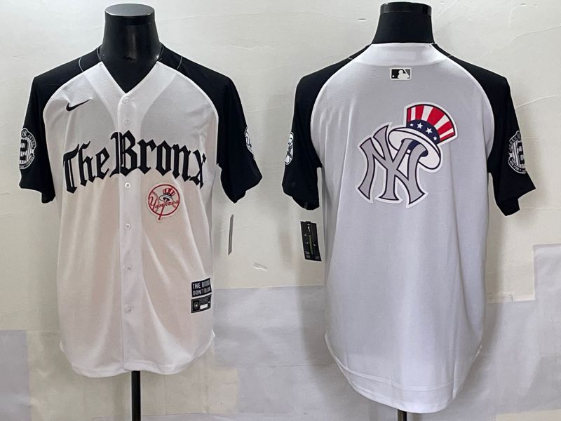 Men 2025 New York Yankees Blank White black Five generations Joint Name Nike MLB Jersey style 63->new york yankees->MLB Jersey